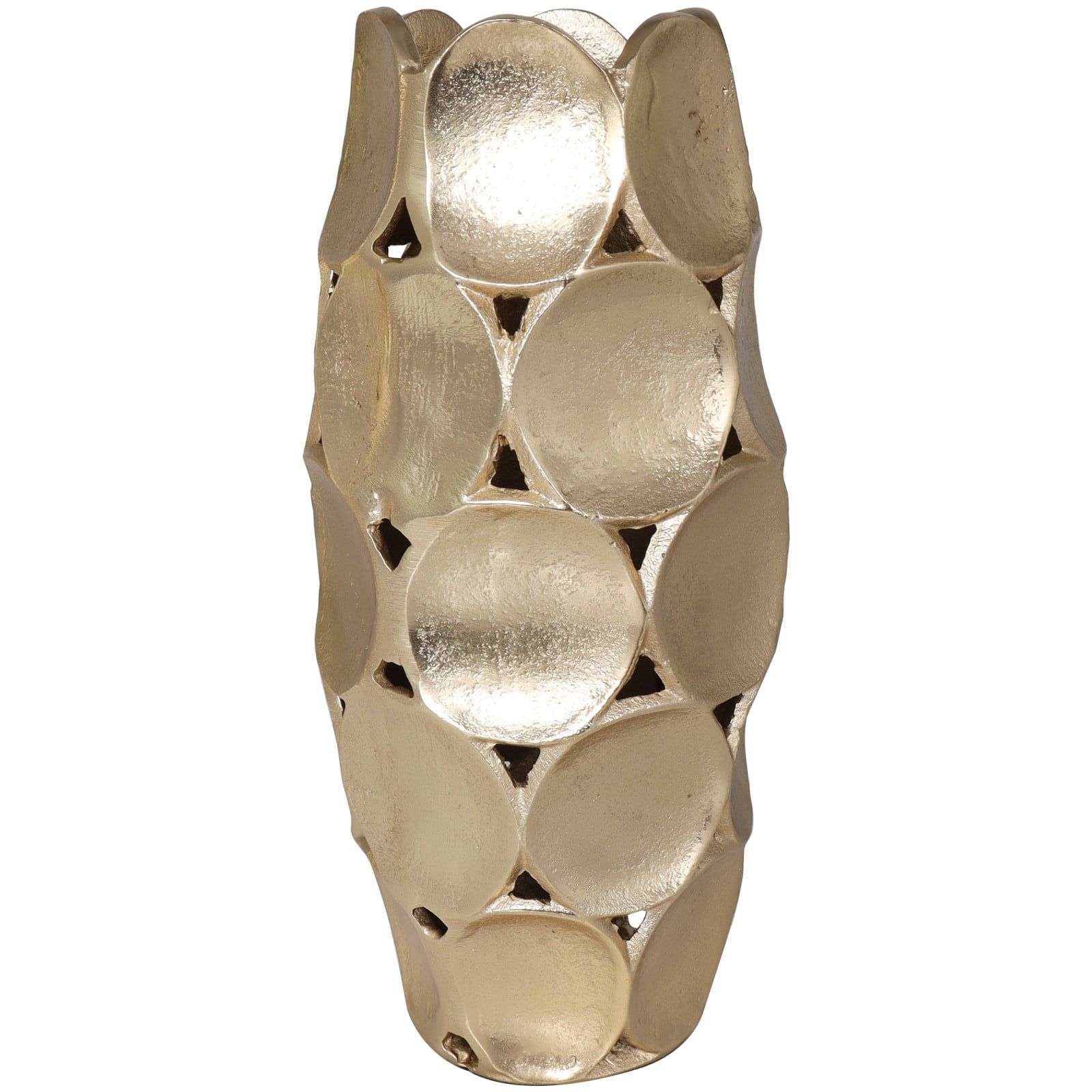 Gold Aluminum Geometric Open Framed Vase with Circular Plates Set By Ivory And Iris | Michaels