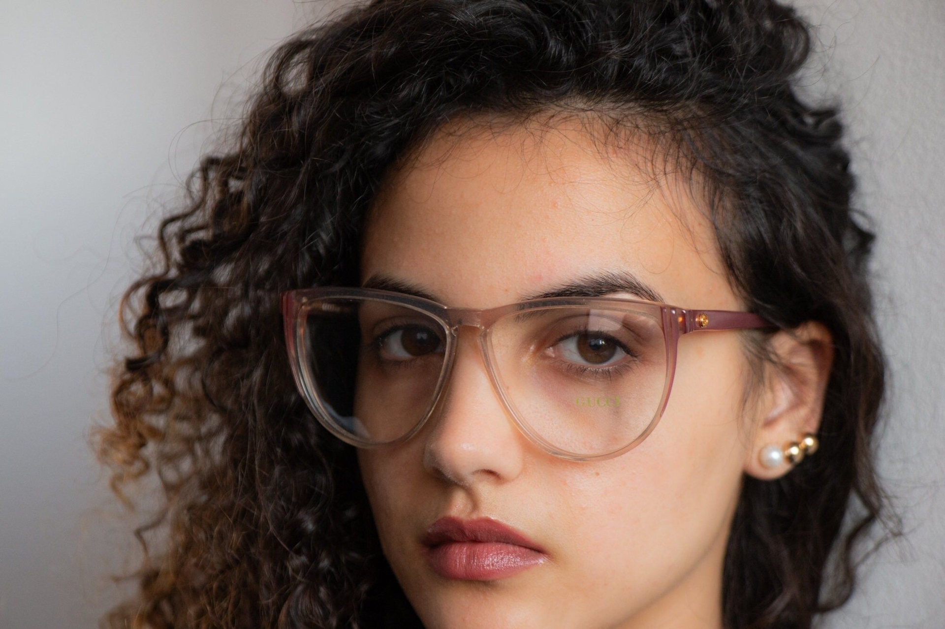 Gucci pink eyeglasses vintage 1980s oversized frame mod. GG25