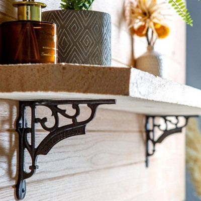 Hammer & Tongs - Ornate Iron Shelf Bracket - D150Mm - Black