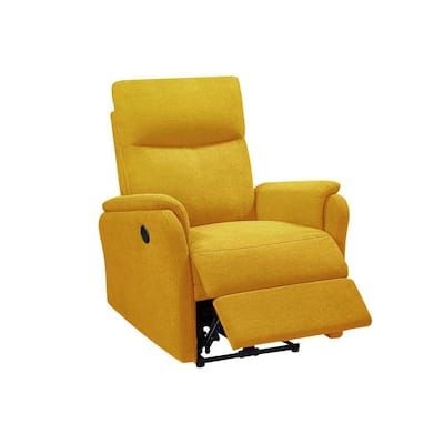 Huluwat Yellow Fabric Power Recliner Chair with USB Charge Port for Living Room, Bedoom (Set of 1)