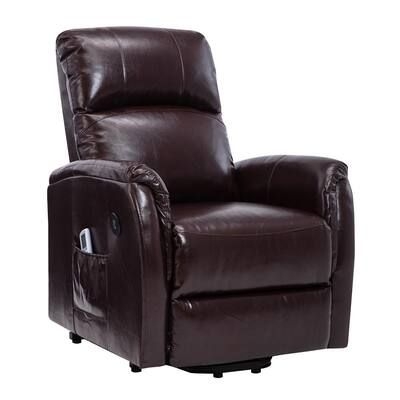 Lifesmart Luxury Brown Leather Air Power Lift and Recline Massage Chair