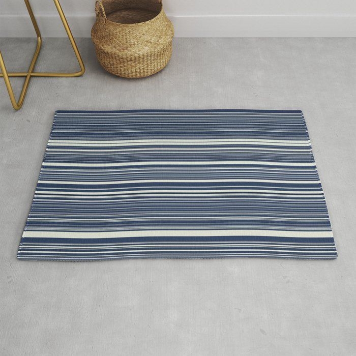 Modern Throw Rug | Modern Classic Blue Stripes by Sheila Wenzel Ganny - 2' x 3' - Society6