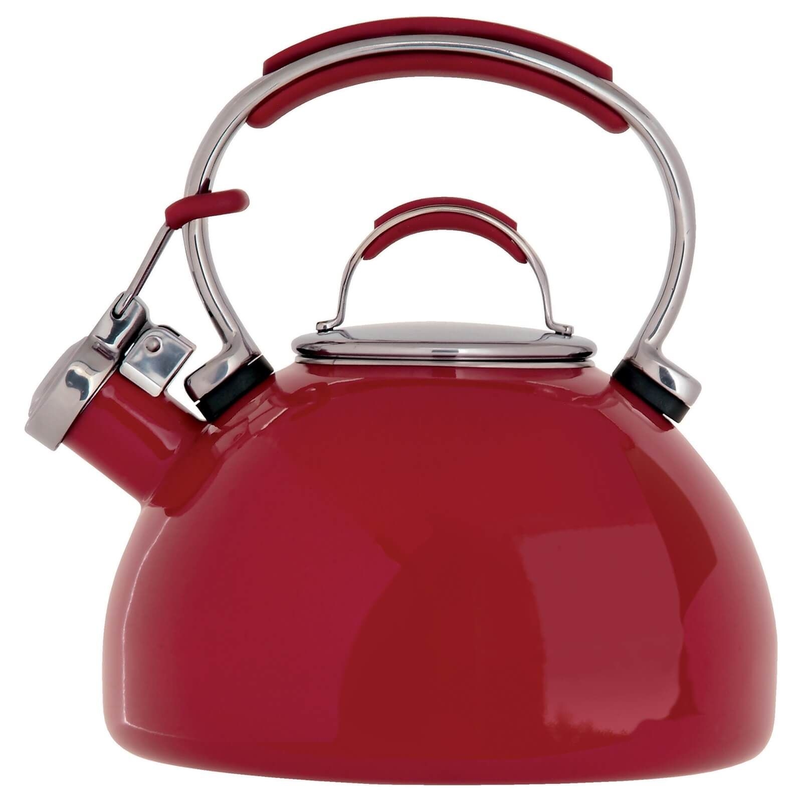 Prestige Enamel 2 Litre Stove-Top Whistling Kettle - Red