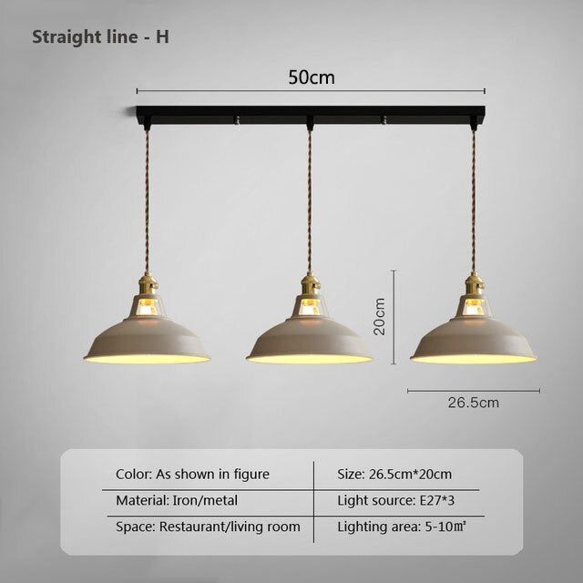 Retro Pendant Light Industrial style chandelier Kitchen Home Ceiling Lamp E27 Vintage Hanging Light Decorative Lamps H-without bulb
