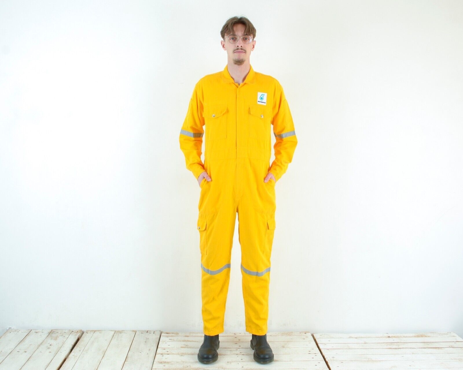 Sama Maju Tescasafe Plus Mens M Reflective Work Boilersuit Jumpsuit Overalls Vtg