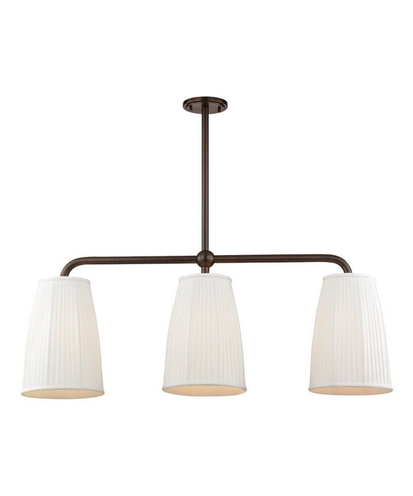 Three Light Island - 9.75 Inches Wide By 17 Inches High-distressed Bronze Finish
