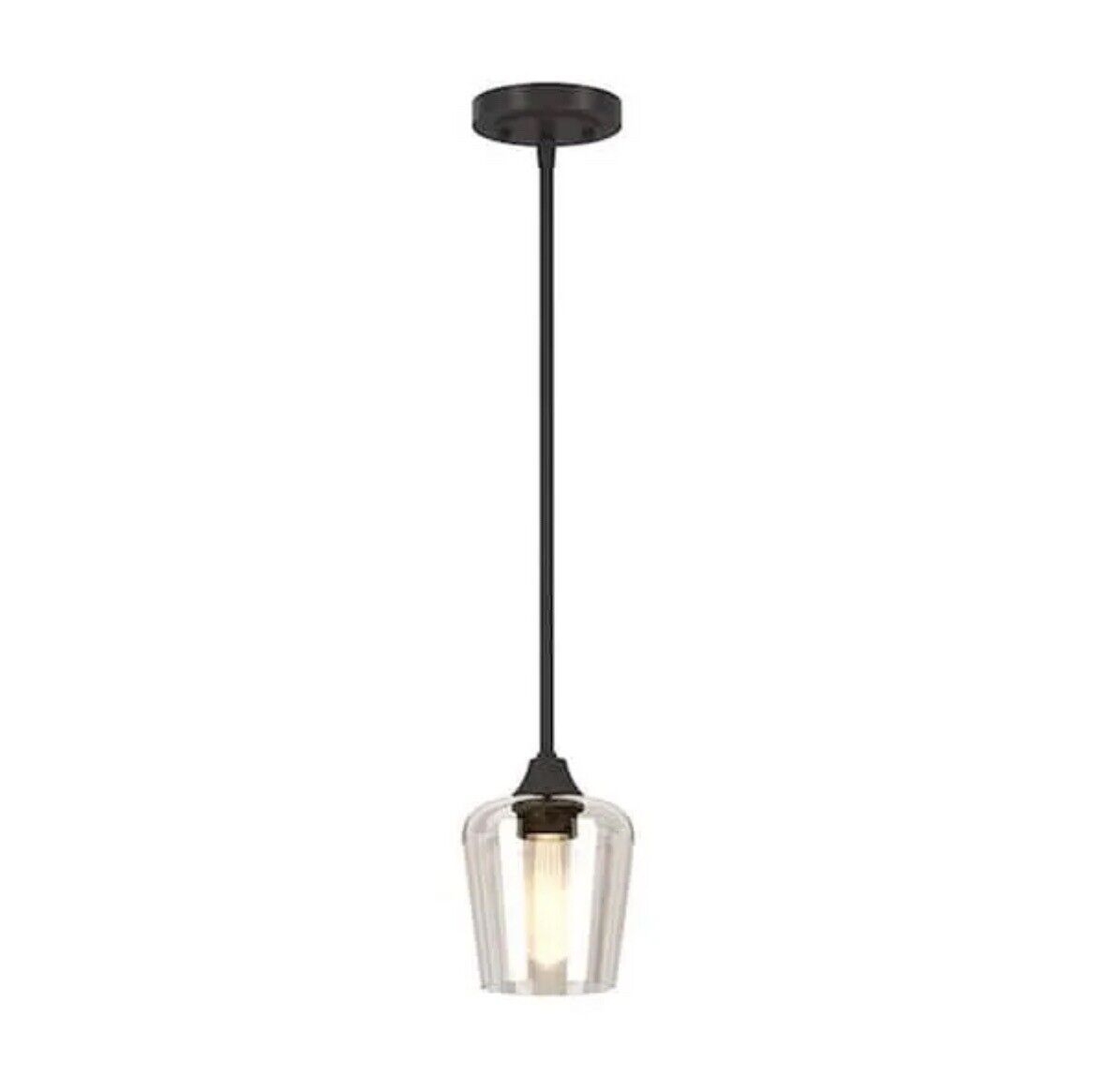 3pk-hampton Bay Pavlen 5.5 In. 1-light Black Mini Pendant With Clear Glass Shade