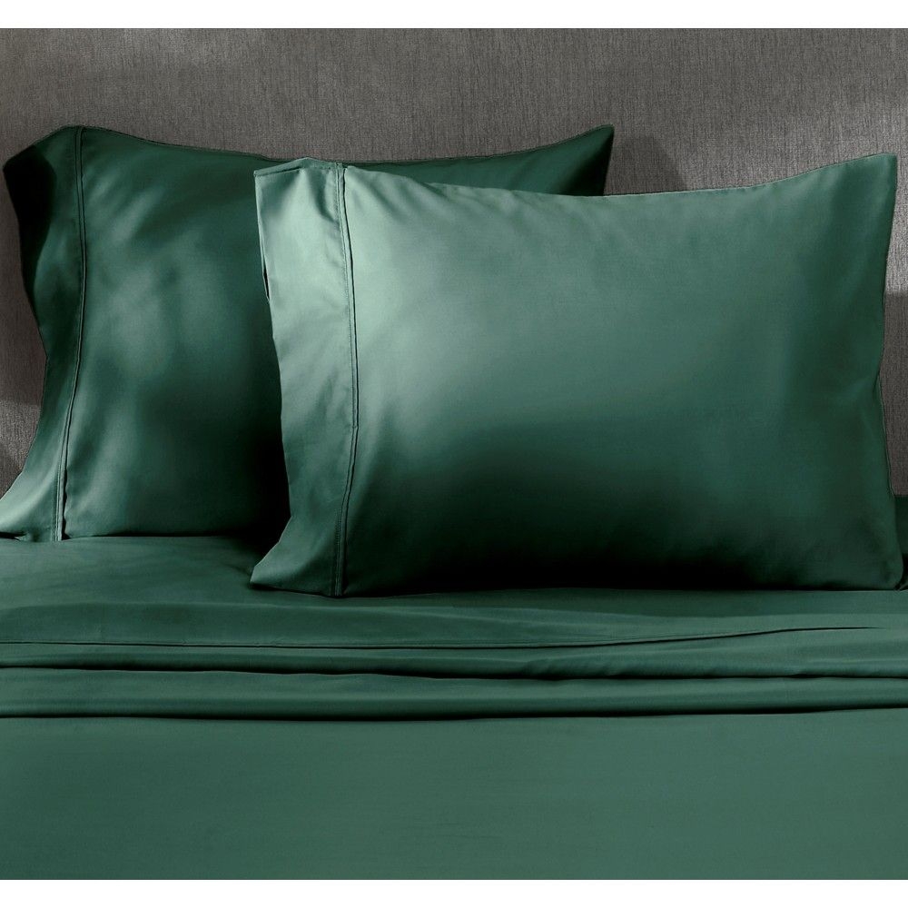 400 Thread Count Pillowcases, 100% Cotton Sateen, Soft & Cooling by California Design Den - Hunter Green, Standard/Queen Pillowcases