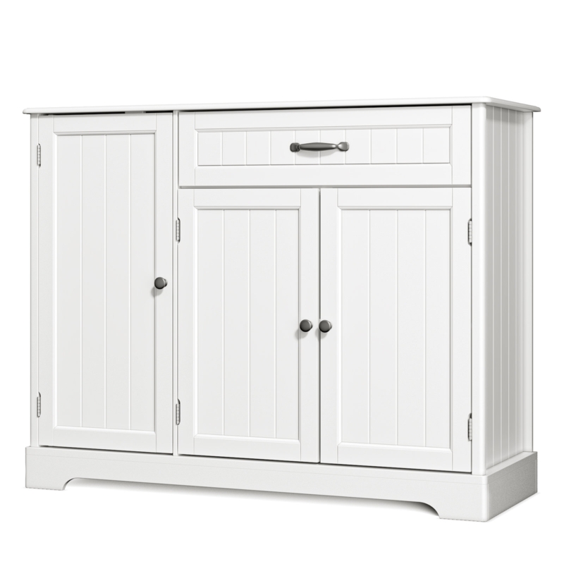 42.3 "Pantry Storage Cabinet with Drawer and Doors Wood