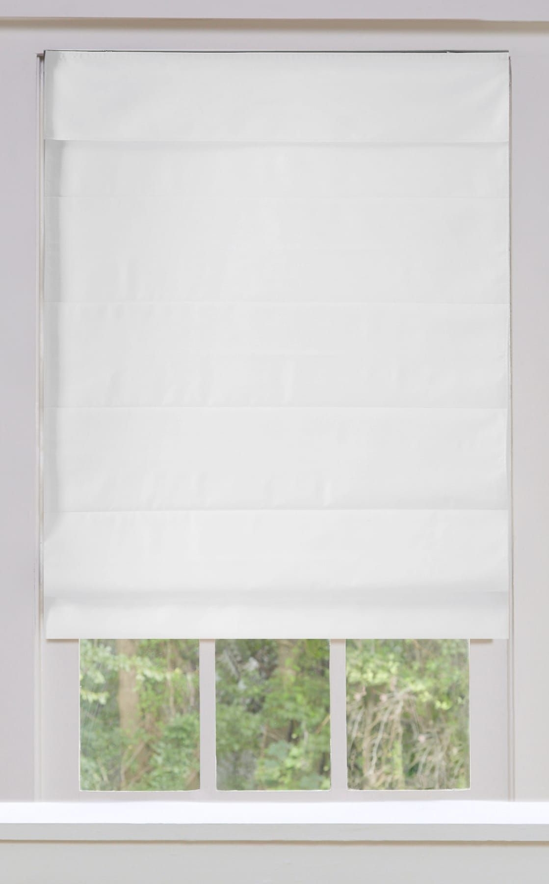 allen + roth 49-in x 72-in Snow Blackout Cordless Roman Shade Cotton in White | RBOWT490720
