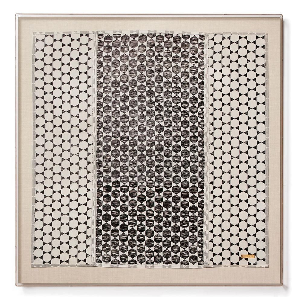 Biddew Noir - Sublime Framed Textile - Lucite - 58.5 x 58.5