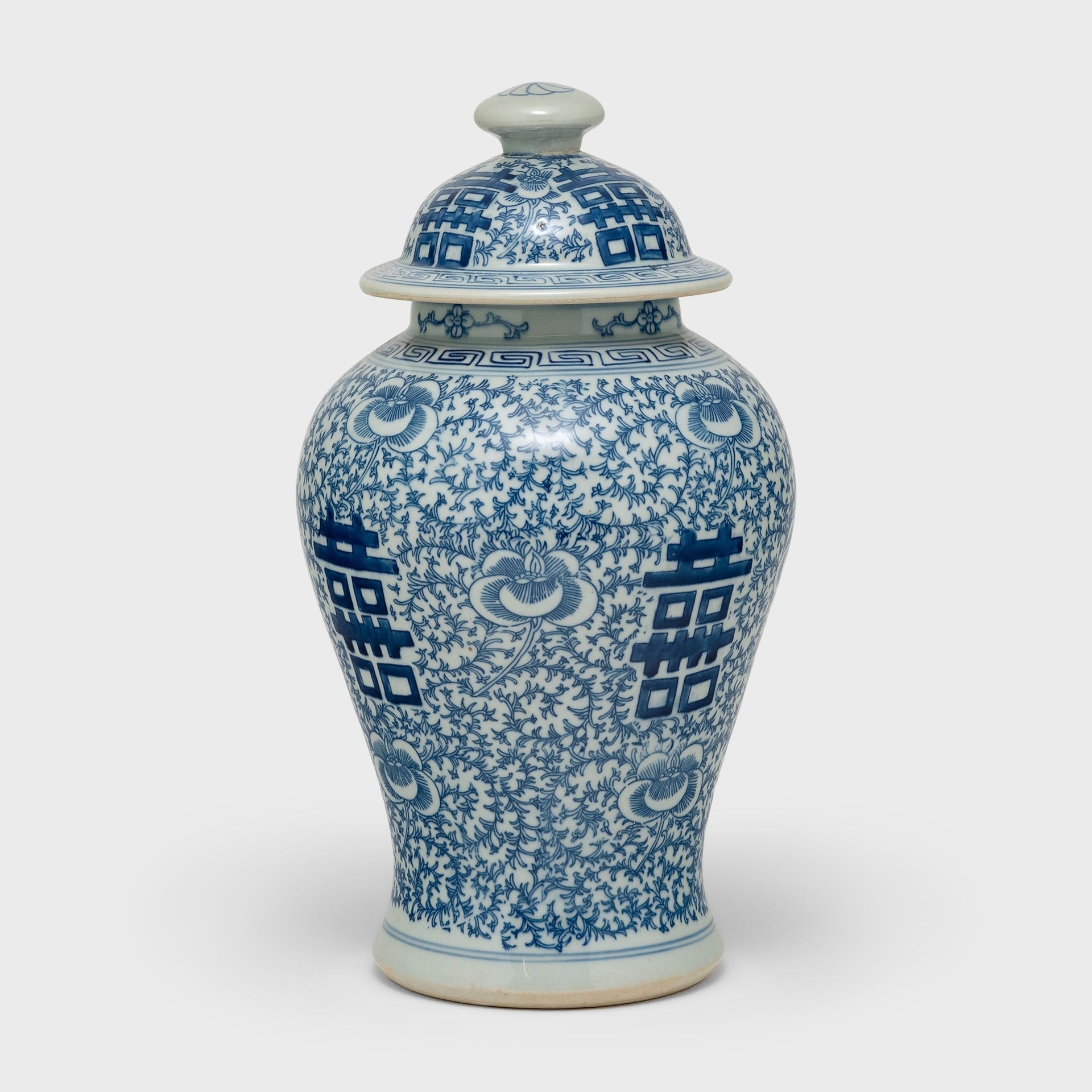Blue and White Double Happiness Ginger Jar
