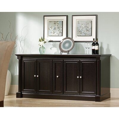 Canora Grey Buzzell TV Stand for TVs up to 78" Wood in Black/Brown, Size 33.13 H in | Wayfair