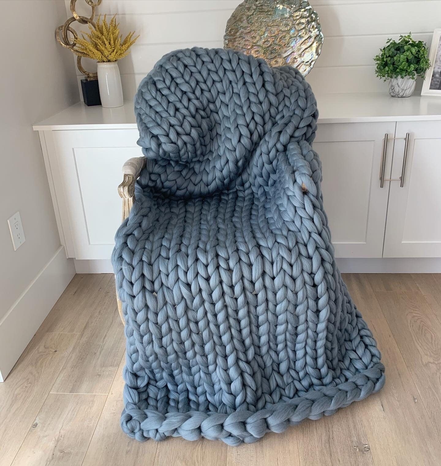 Chunky Knit Blanket, chunky wool blanket, large chunky blanket, USA handmade
