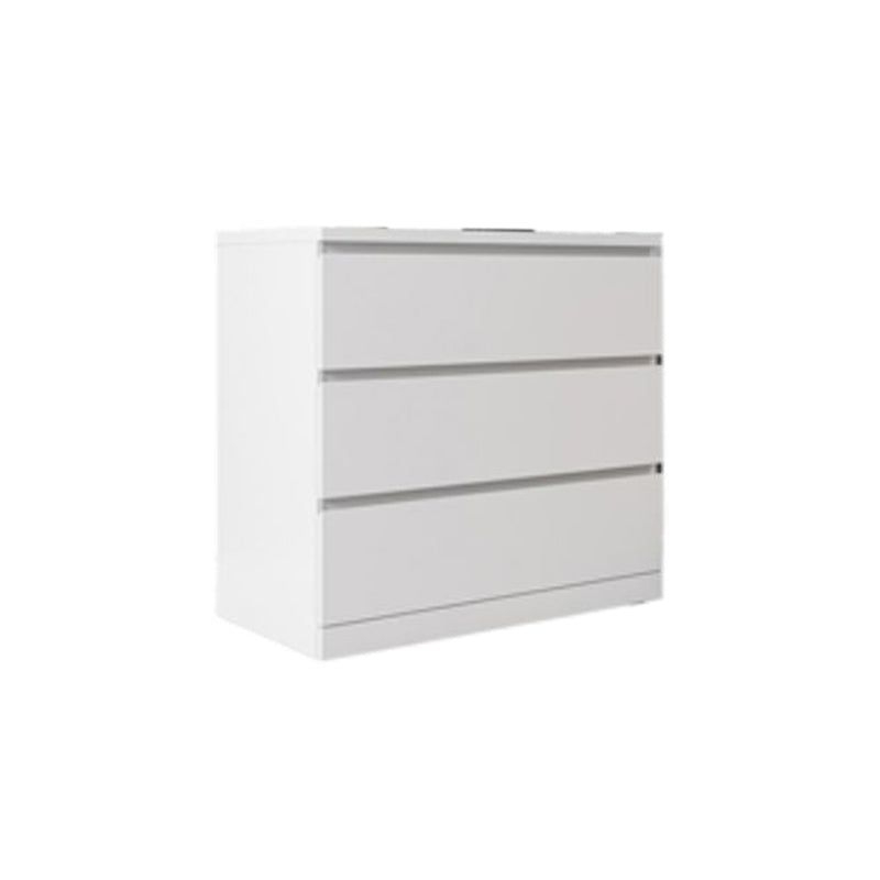 Contemporary Chest Wood Vertical Chest with Drawers for Home/Office 79cmL x 41cmW x 76cmH-White