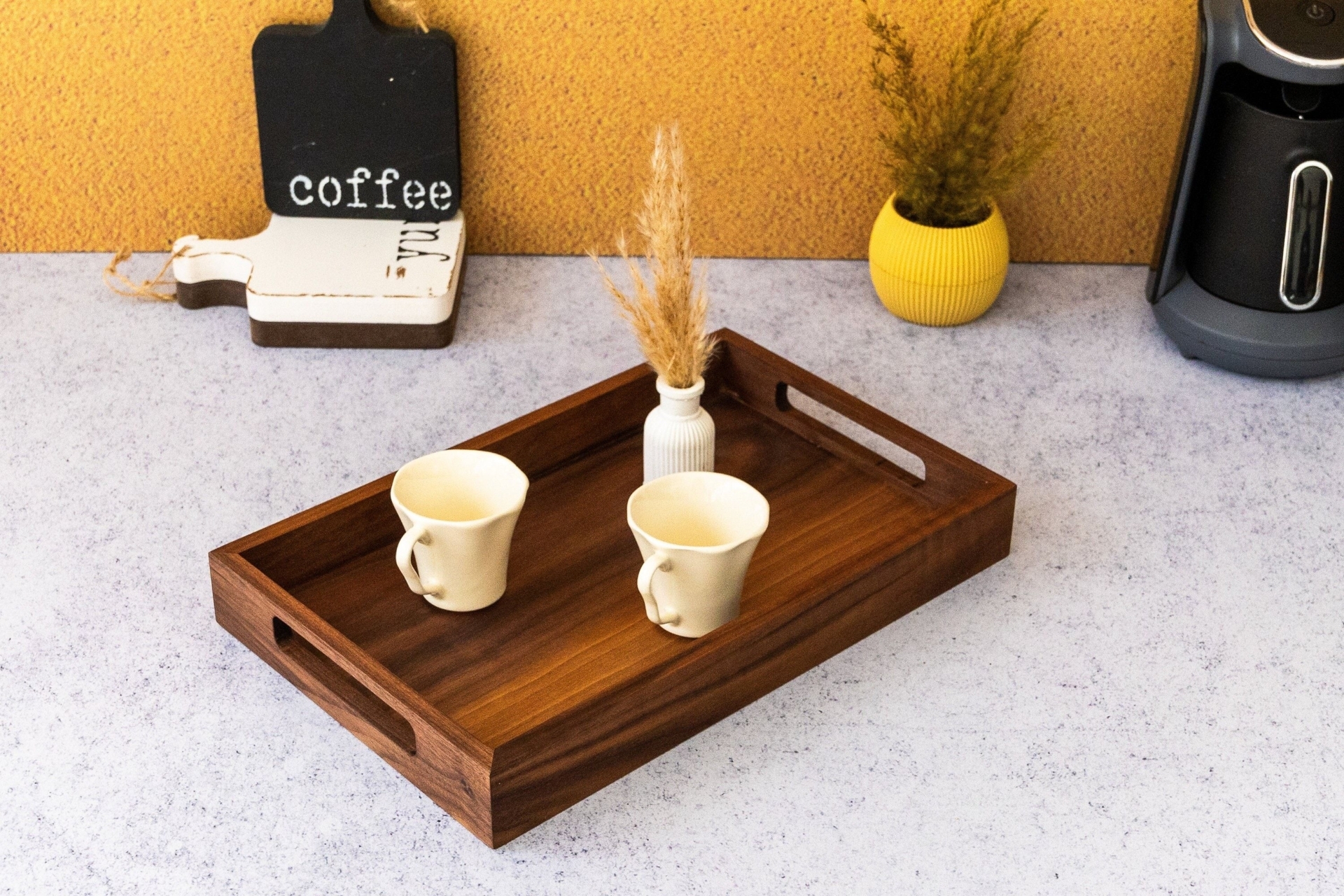 Custom Wooden Serving Tray - Tablescape Decor - Ottoman Tray - Wood Tray - House Gift Idea - Wooden Coffee Serving Tray - Christmas Mom Gift