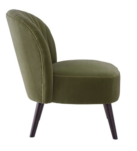 Evie Sage Green Velvet Armchair