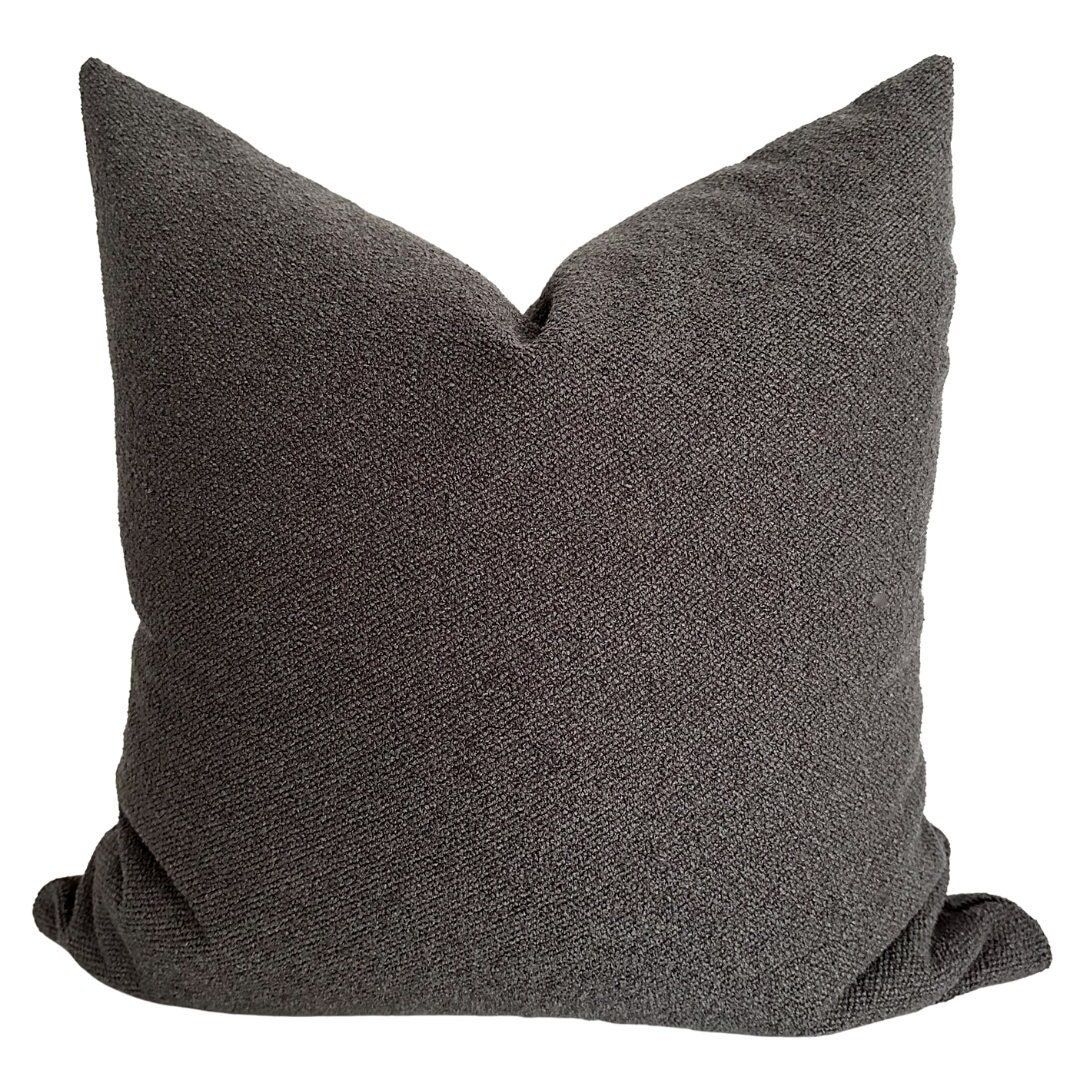 Graphite Gray Textured Pillow Cover, Decorative Pillow Cover, Gray Textured Pillow, Textured Pillow Cover, Designer Pillows, Hackner Home