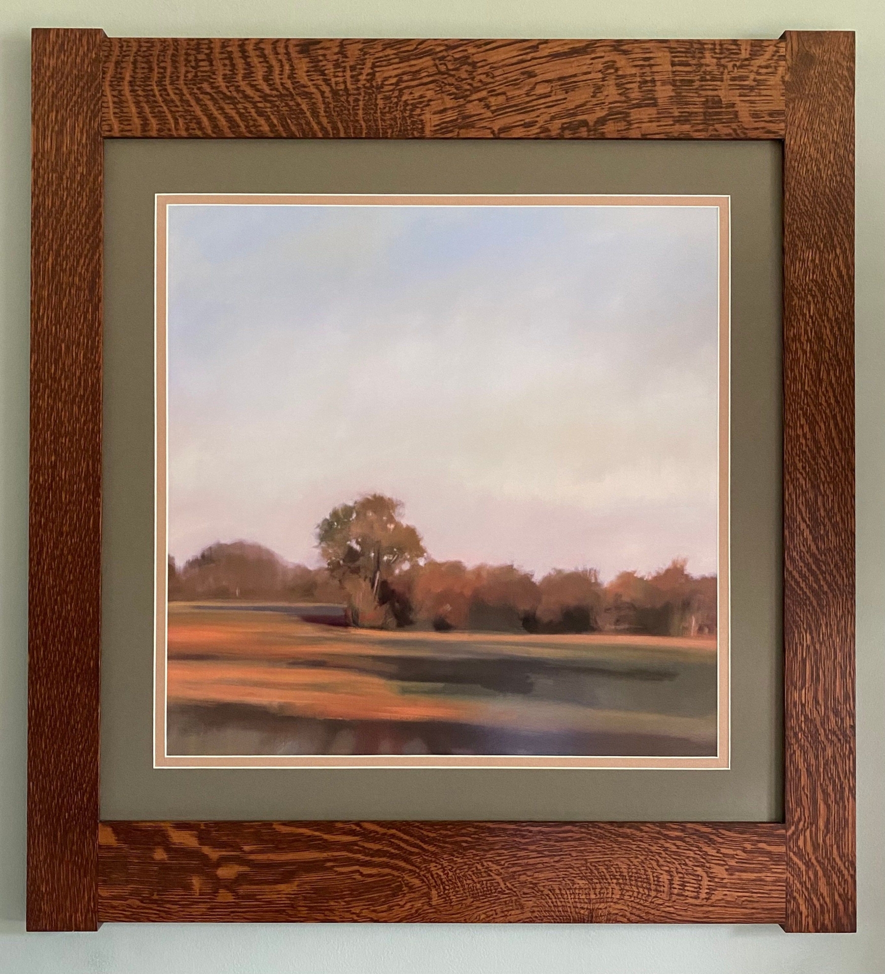 Harvest Fields by Megan Lightell Mission Style Art in Quartersawn Oak Frame