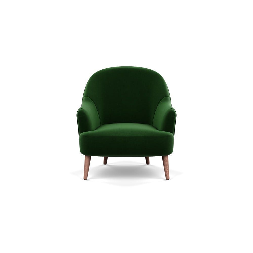 Heal's Elgin Chair Smart Velvet Forest Stained Feet