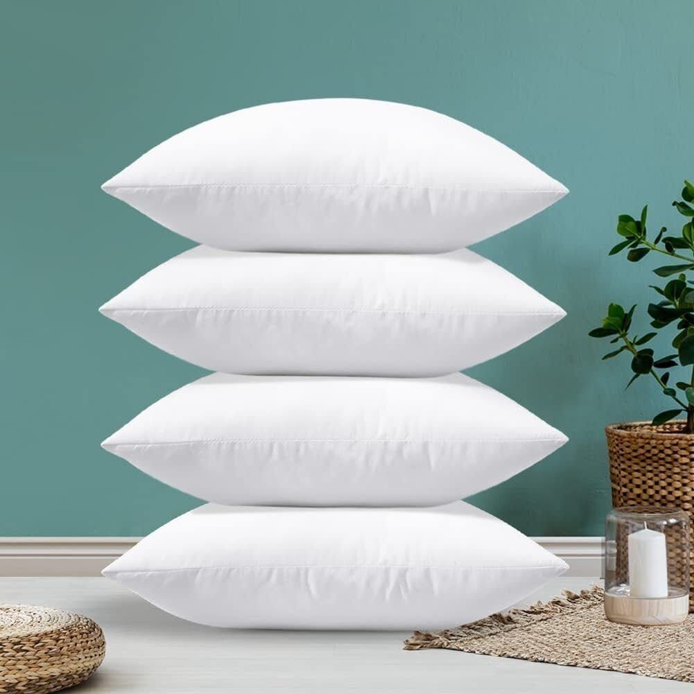 "Hollowfibre Cushion Inner Pads | Cushion Insert | Deep Filled Square Chair Pillow | Pack of 1,2,4,8 (16\" x 16\") UK Standard Size"