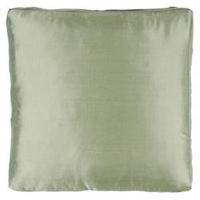 Indias Heritage C543 sage Silk Dupioni Solid Box Throw Pillow, Sage - 18 x 18 x 2 in.