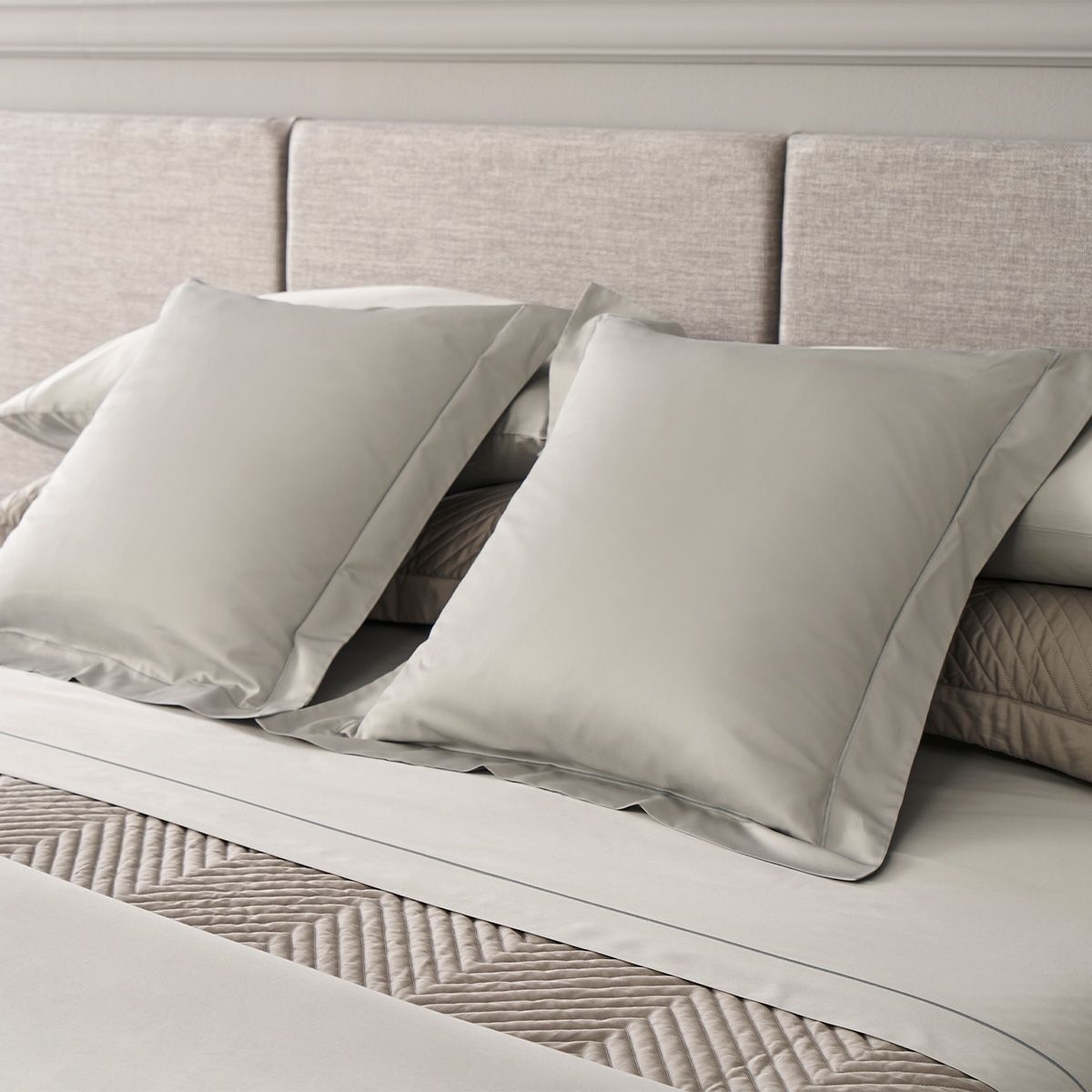Juego de sbanas algodn de 400 hilos gris cama de 150/160cm