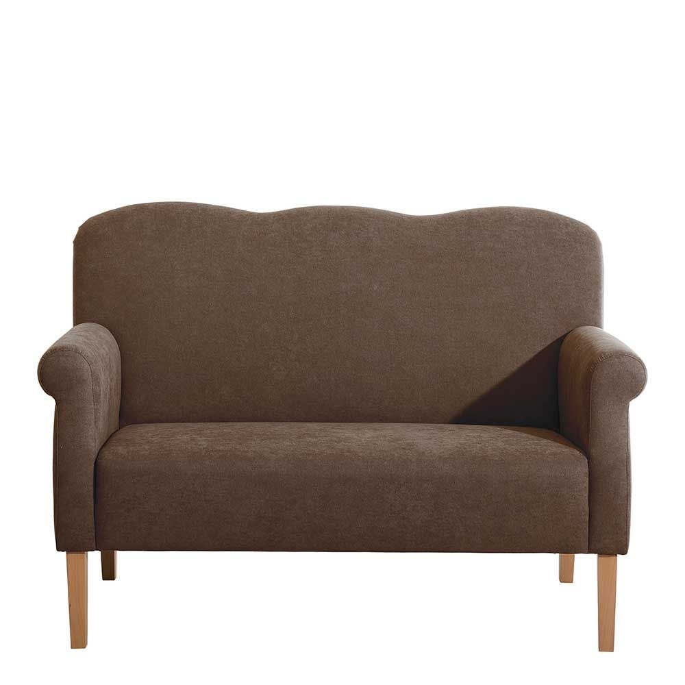 Kchensofa braun im Landhausstil Bezug aus Flachgewebe