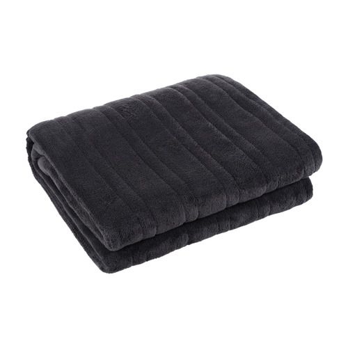 Large Electric Heated Throw Blanket Colour: Charcoal - Temple & Webster