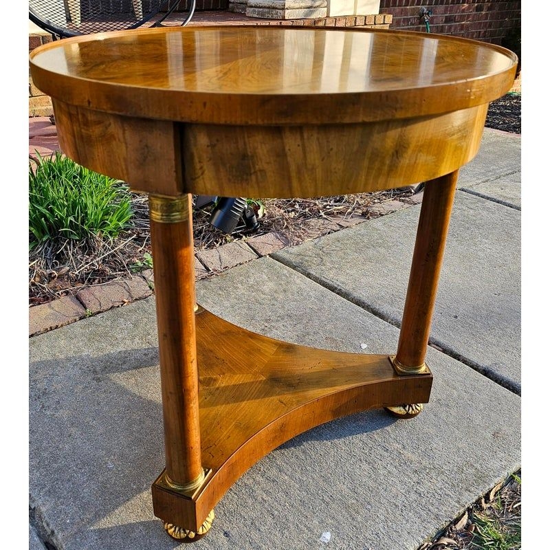 Mid 20th Century Baker French Empire Style Walnut Gueridon Table