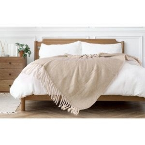 Nevni Mohair Style Light Weight Soft & Cozy Single Cotton Blanket -125 X 150 Cm, Beige