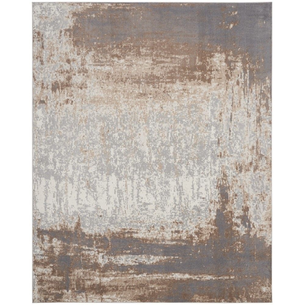 Nourison Elation Modern Versatility Indoor Rug Grey Ivory 9' x 12'