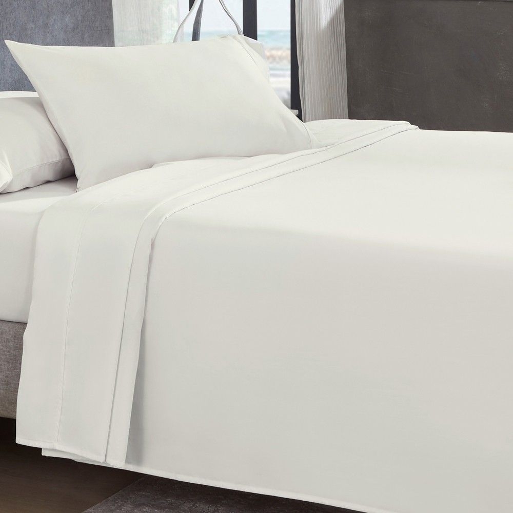 Off-white Twin XL Sheet Set - 100% Cotton 400 Thread Count, Sateen Weave Soft Sheets, Deep Pocket 3 Piece Bedding - California Design Den