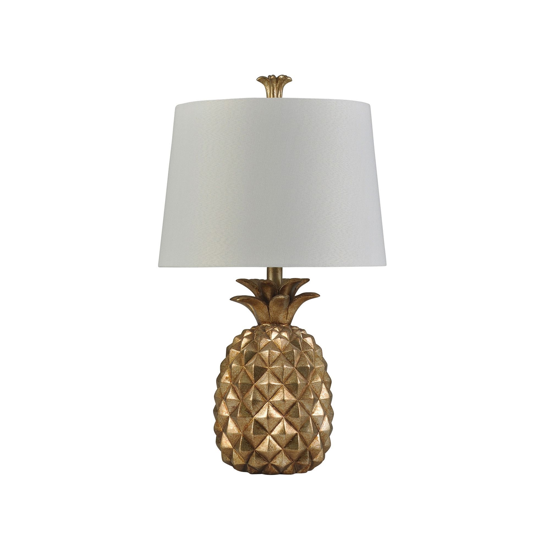 Pineapple Gold Finish Table Lamp, Yellow