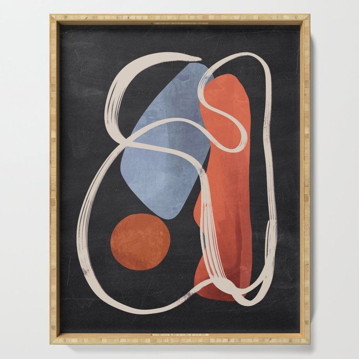 Serving Tray | Modern Abstract Art 15/2 by Thingdesign - 18" x 14" x 1.75" - Society6