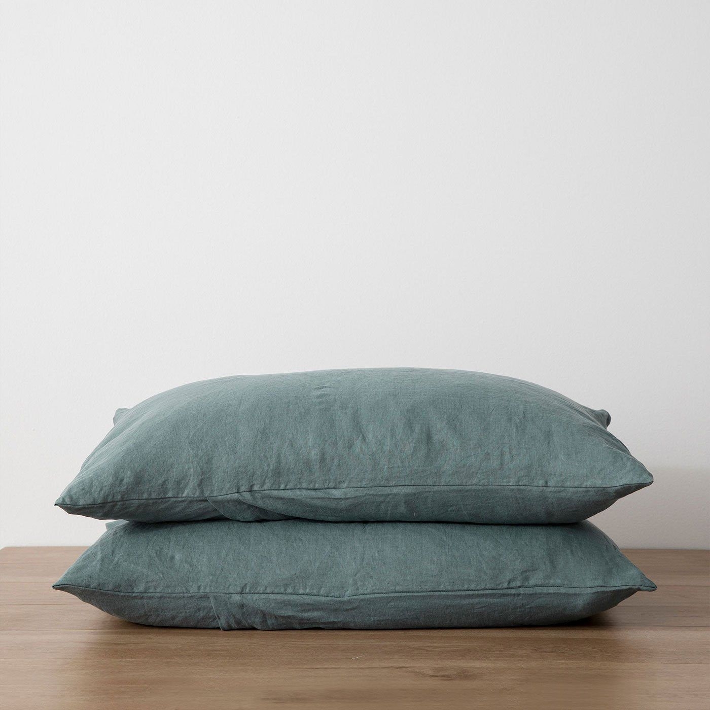 Set of 2 Linen Pillowcases - Bluestone, Standard