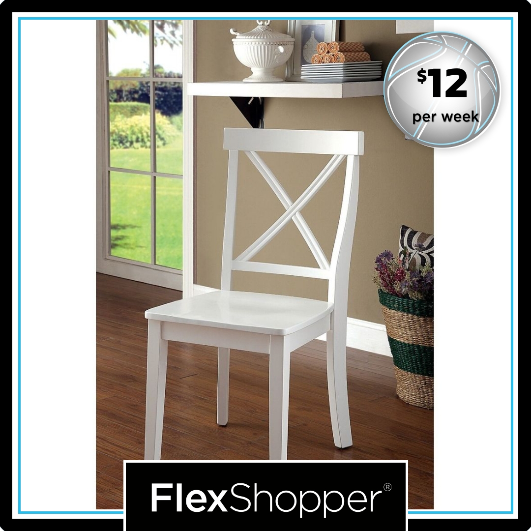 Set of 2 Side Chair in White Finish - White