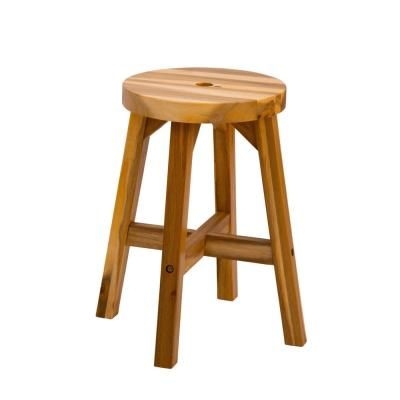 Siavonce 17.7 in. Natural Brown Acacia Wood Stool Round Top Chairs Best Ideas End Tables For Sofas Sub-Stool