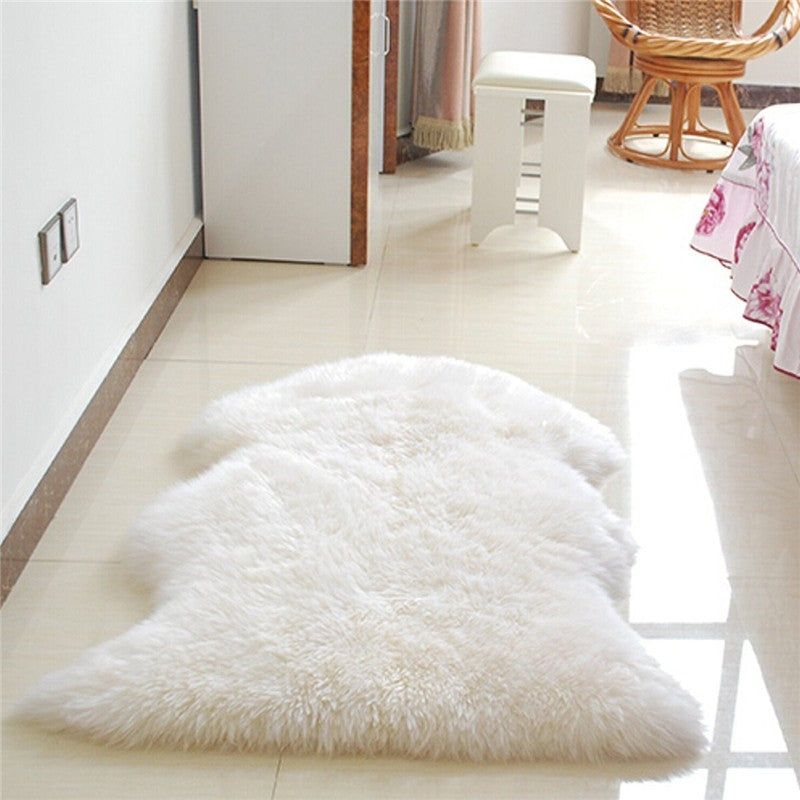 Soft Shaggy Living Room Pad Floor Carpet Fluffy Chair Cover Mat Sofa Cushion For Living Room Home Decor - Purple