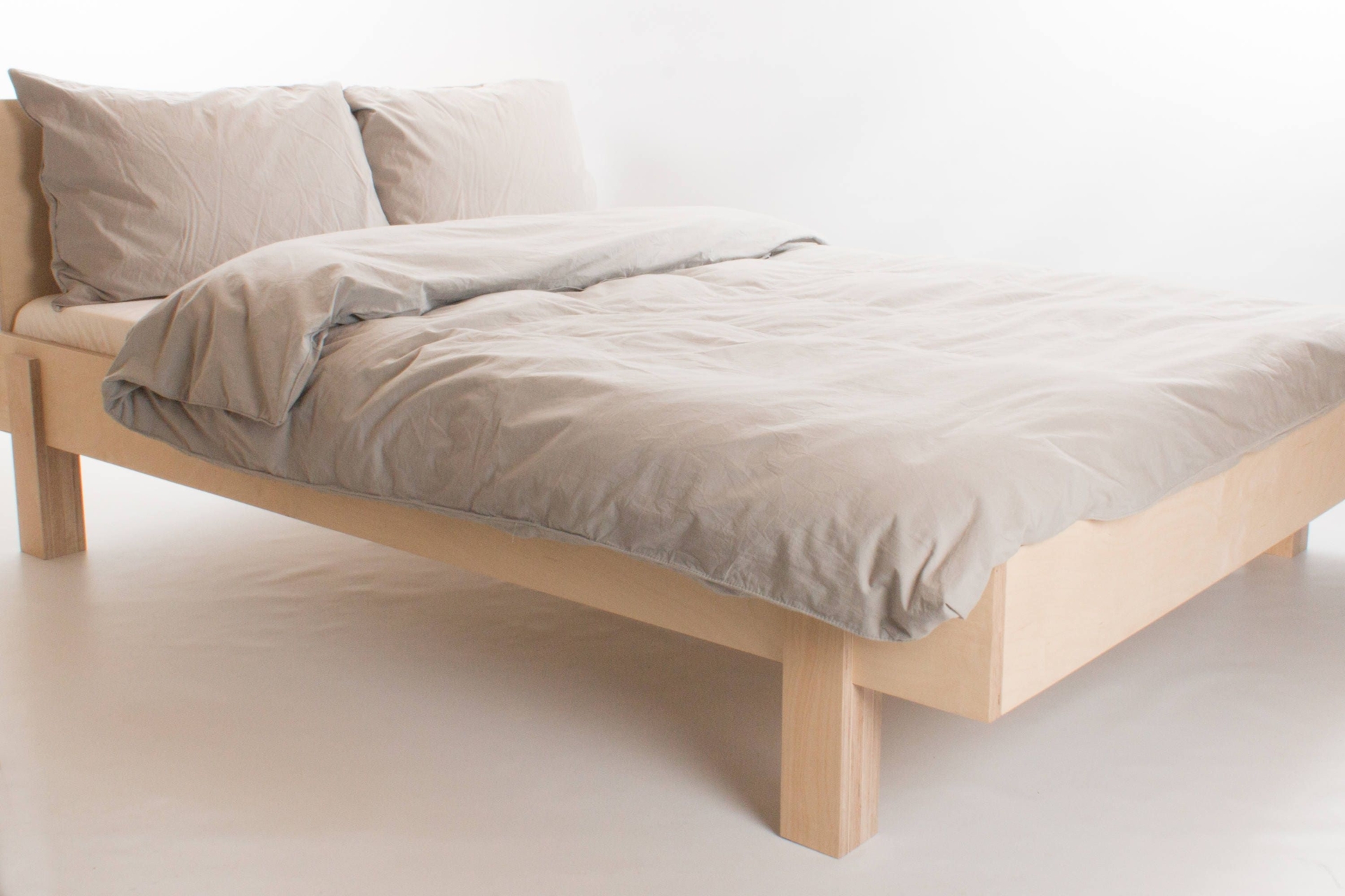 The Nordic Bed // Modular Low Bed / Birch Plywood / International / Custom Sizes / Double / Single / King - Customise Design + Materials