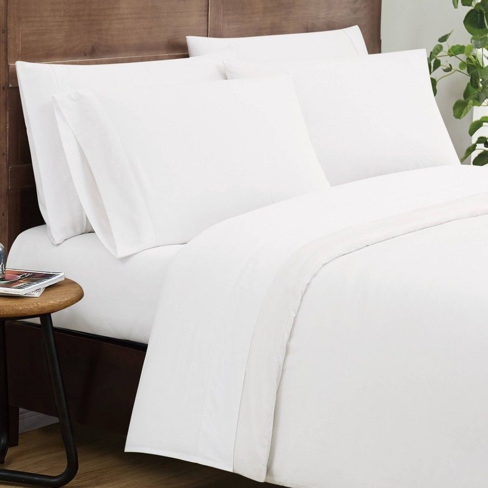 Twin Silver Cool Solid Sheet Set White - Truly Calm