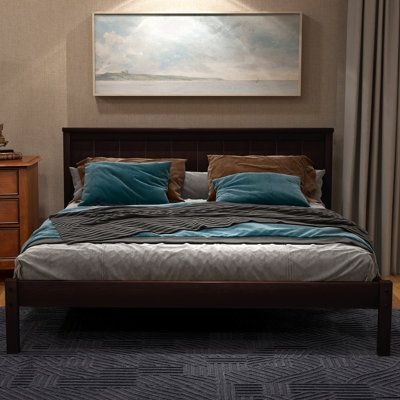 Wildon Home Ison Platform Bed Wood in White, Size 36.0 H x 63.9 W x 80.7 D in | Wayfair