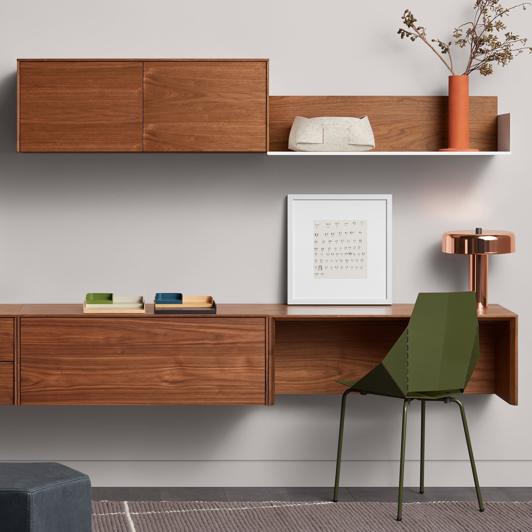 Wonder Wall 2.0 1 Door Cabinet - Walnut