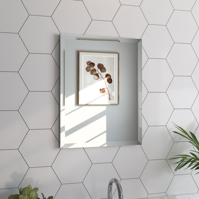 15'' W x 19'' H Recessed Frameless Medicine Cabinet with Mirror and 1 Adjustable Shelf