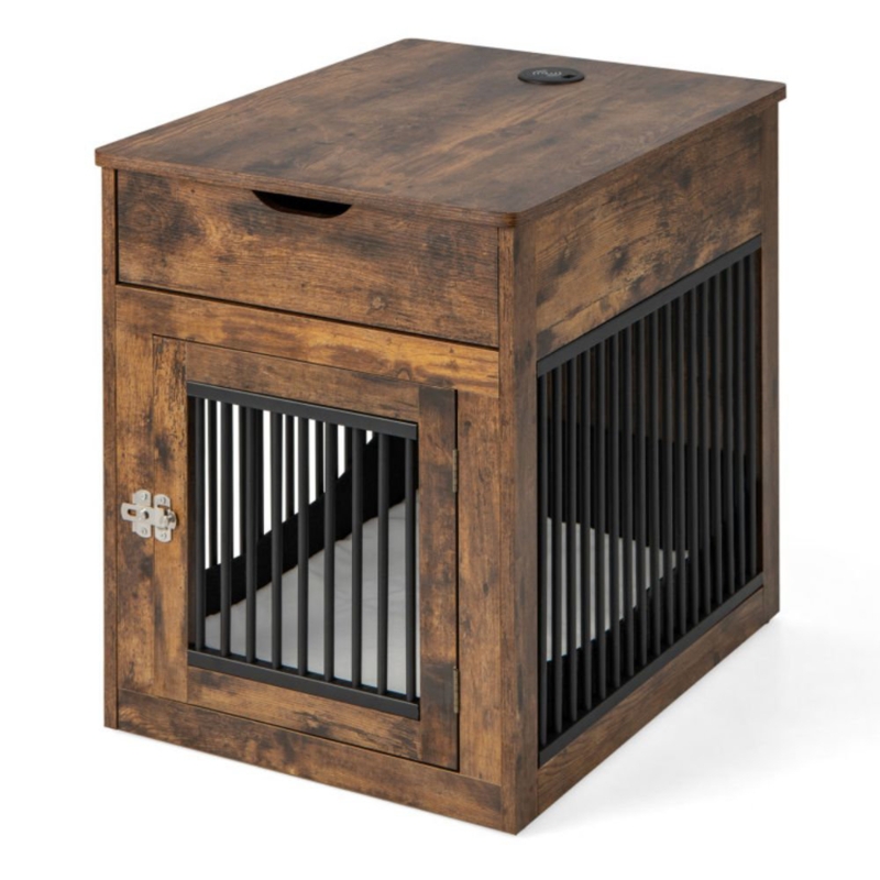 2-In-1 Dog House With Drawer And Wired Wireless Charging