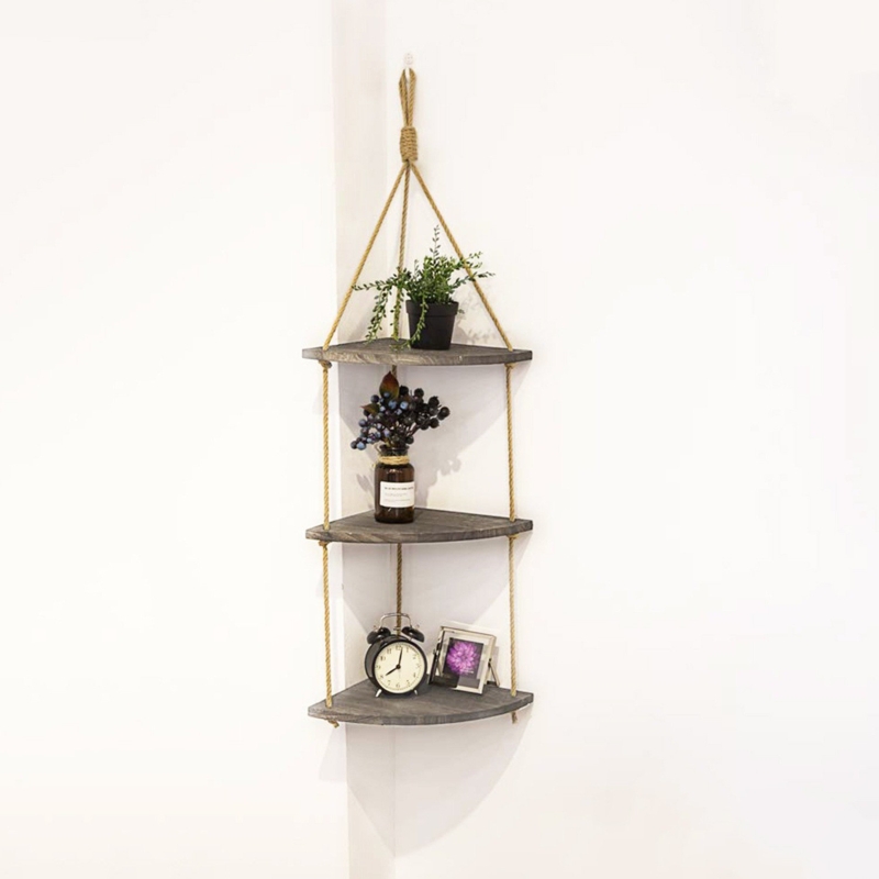 3 Piece Triangle Spruce Corner Shelf