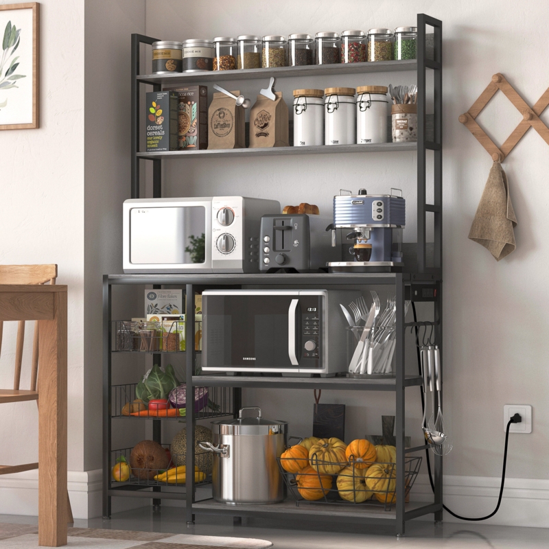 39.37'' Steel Standard Baker's Rack with Microwave Compatibility