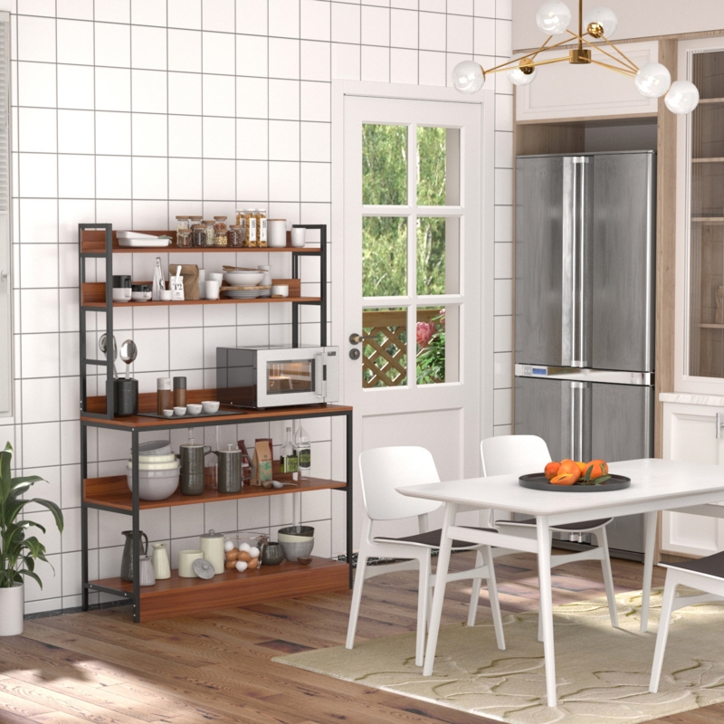 39.4'' Wood Standard Baker's Rack with Wooden Shelves