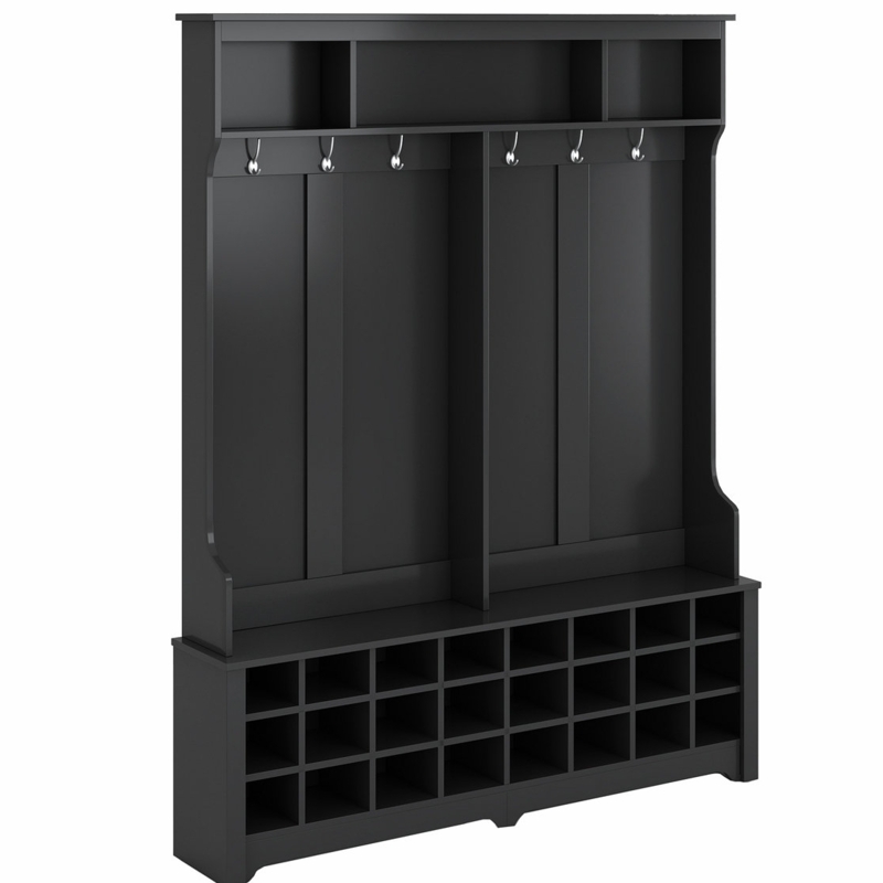 4 Pair Hall Tree Shoe Storage Bench Entryway Coat And Shoe Storage