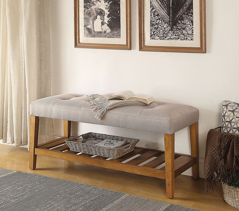 4 Pair Solid Wood Shoe Storage Bench